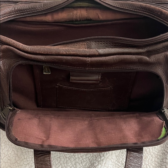 Dark Brown Leather Men's Work Bag, Computer Bag - Picture 3 of 11